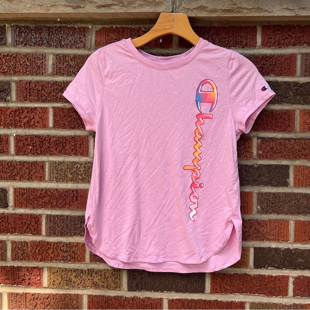 Champion Light Pink Graphic Short Sleeve Shirt Top